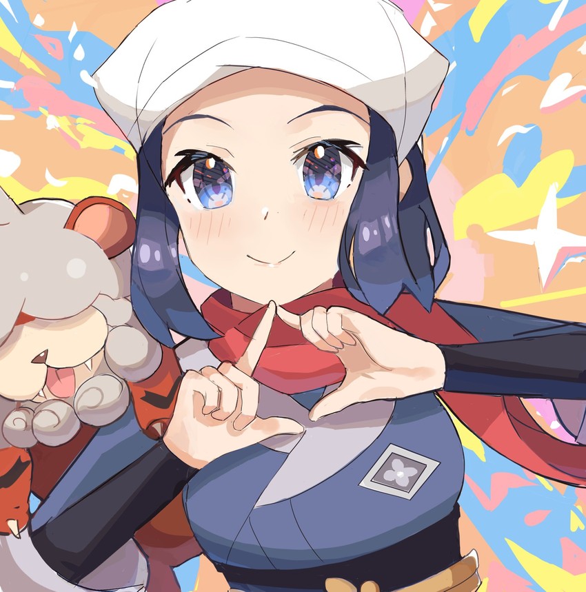 akari and hisuian growlithe (pokemon and 1 more) drawn by spyg