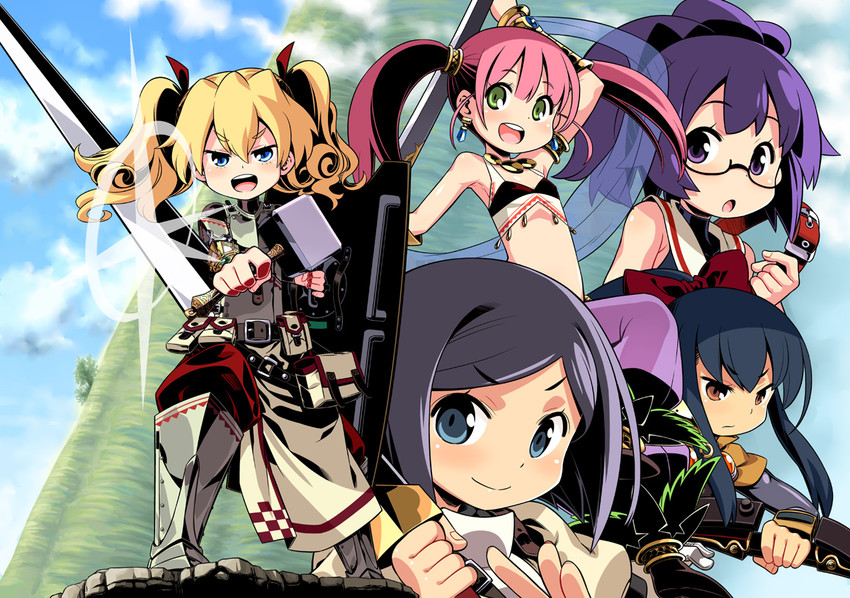 dancer, swordsman, fortress, dancer 2, medic, and 5 more (sekaiju no meikyuu and 1 more) drawn by minami_juujisei