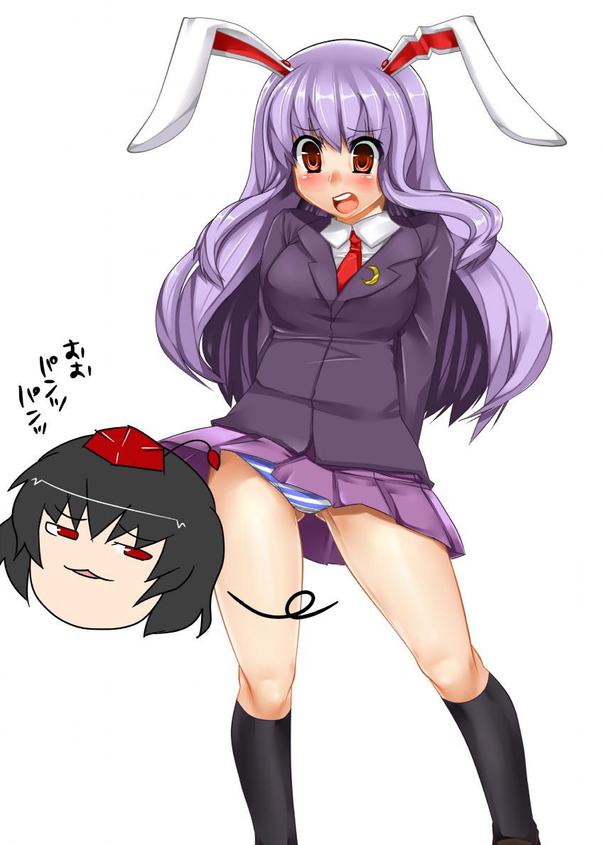 shameimaru aya, reisen udongein inaba, and kimeemaru (touhou) drawn by henkuma