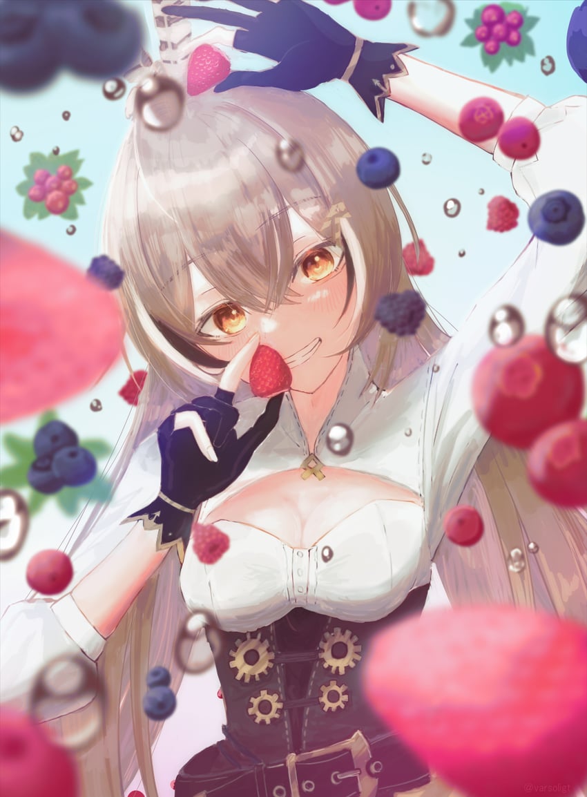 nanashi mumei (hololive and 1 more) drawn by varsoligt