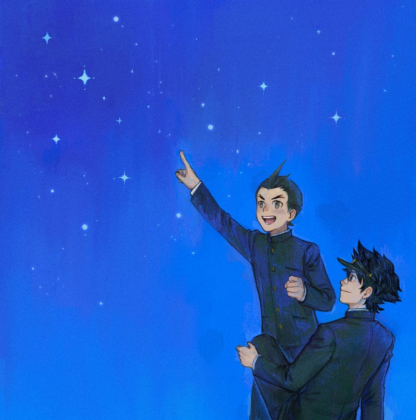 apollo justice and clay terran (ace attorney and 1 more) drawn by godzillapigeon1