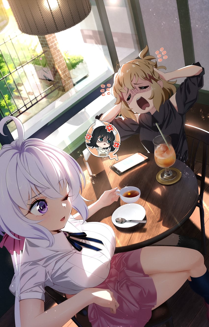 yukine chris, tachibana hibiki, and kohinata miku (senki zesshou symphogear) drawn by nyanmaru