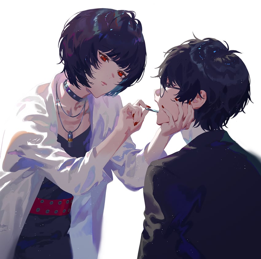 amamiya ren and takemi tae (persona and 1 more) drawn by fajyobore