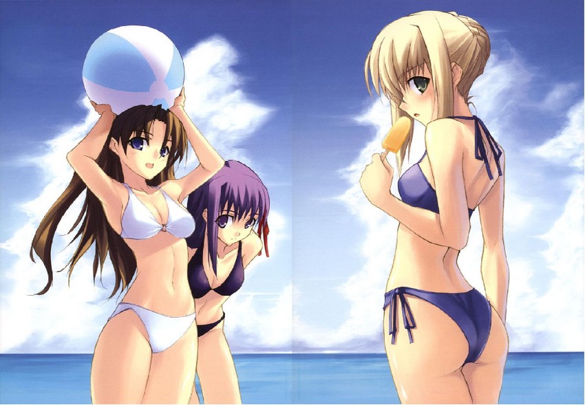 artoria pendragon, saber, tohsaka rin, and matou sakura (fate and 1 more) drawn by shingo_(missing_link)