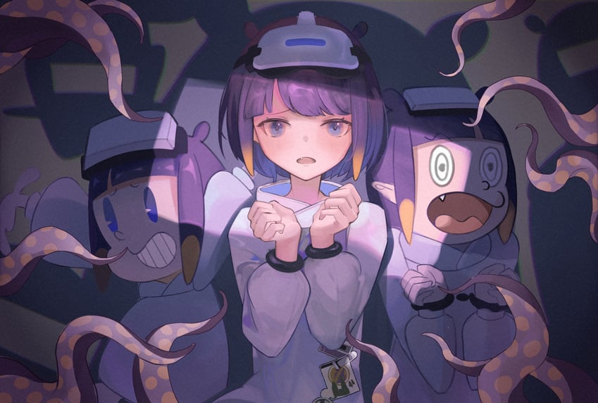 ninomae ina'nis and takodachi (hololive and 1 more) drawn by meiyan_(boyimachao)