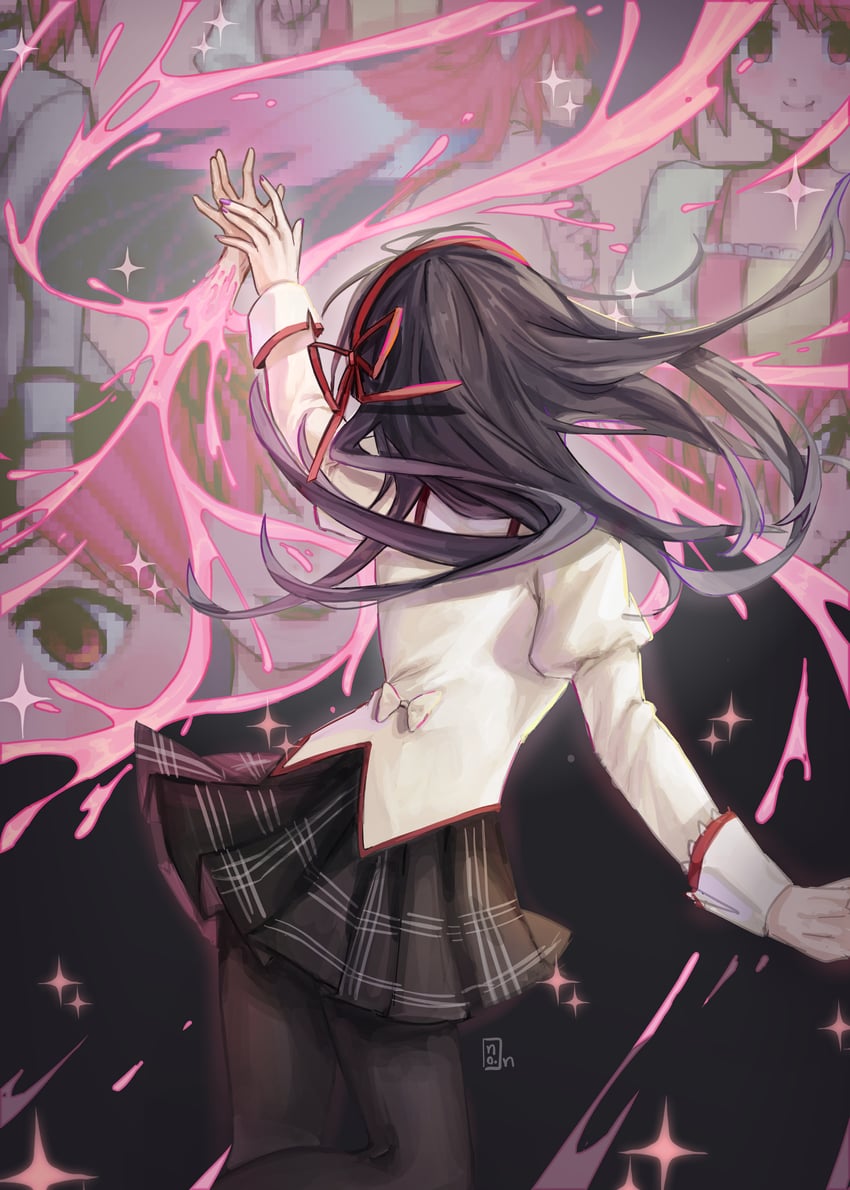 akemi homura, kaname madoka, and ultimate madoka (mahou shoujo madoka magica) drawn by full_of_energy