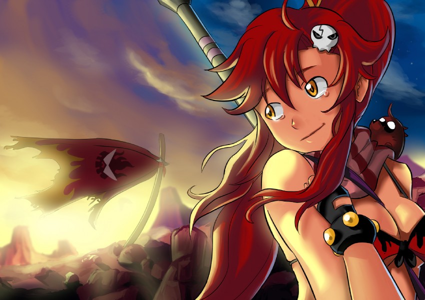 yoko littner and boota (tengen toppa gurren lagann) drawn by mushimushi