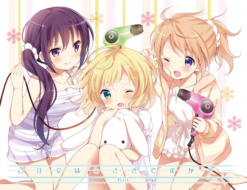 hoto cocoa, kirima syaro, and tedeza rize (gochuumon wa usagi desu ka?) drawn by koi_(koisan)