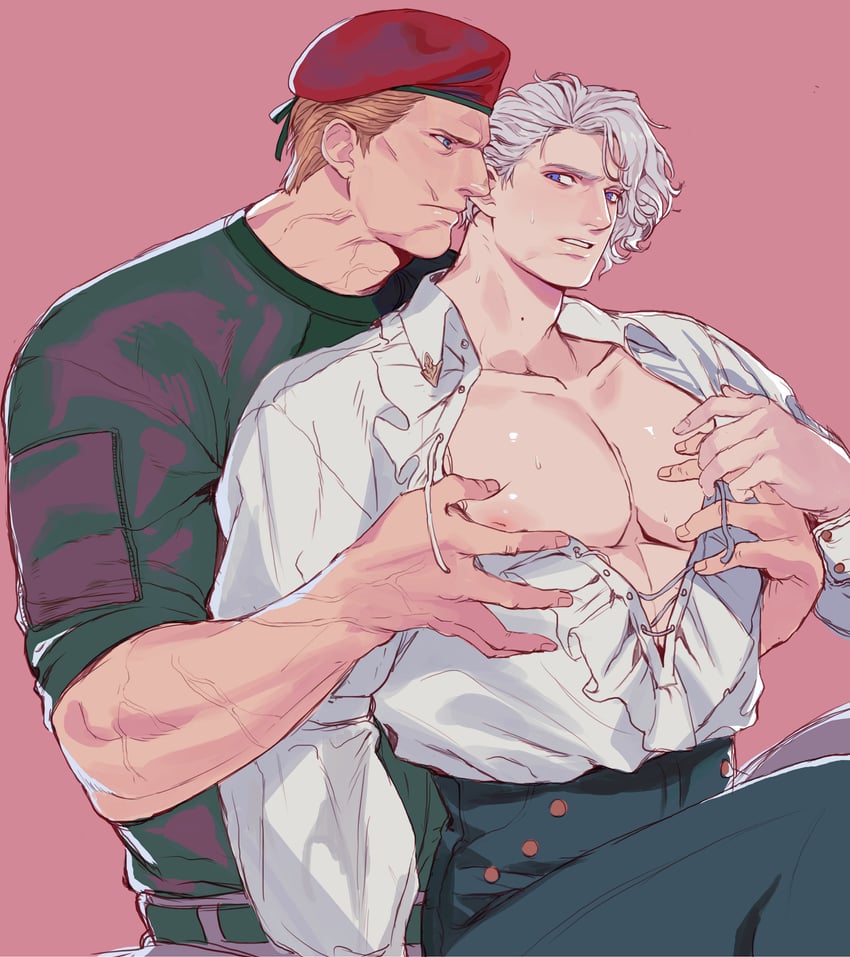 leon s. kennedy and jack krauser (resident evil and 1 more) drawn by on_(isk1812)