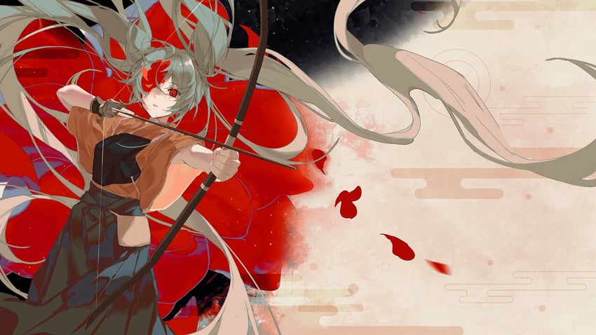 hatsune miku (vocaloid and 1 more) drawn by kiduki