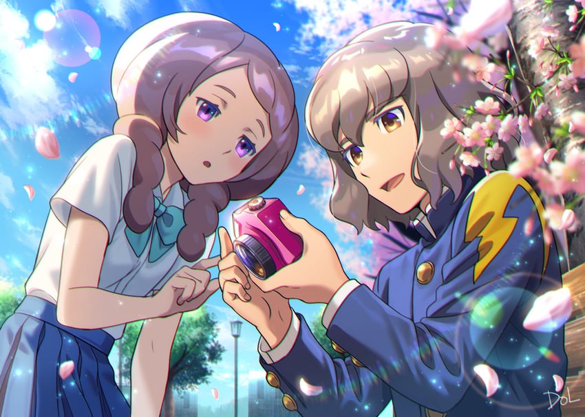 shindou takuto and yamana akane (inazuma eleven and 1 more) drawn by dolustoy