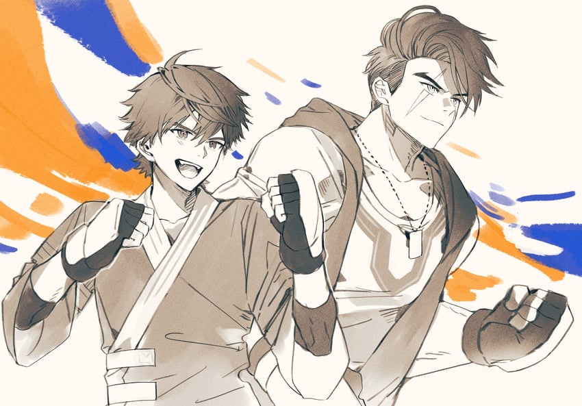 luke sullivan and kitami yusei (nijisanji and 2 more) drawn by kurohal