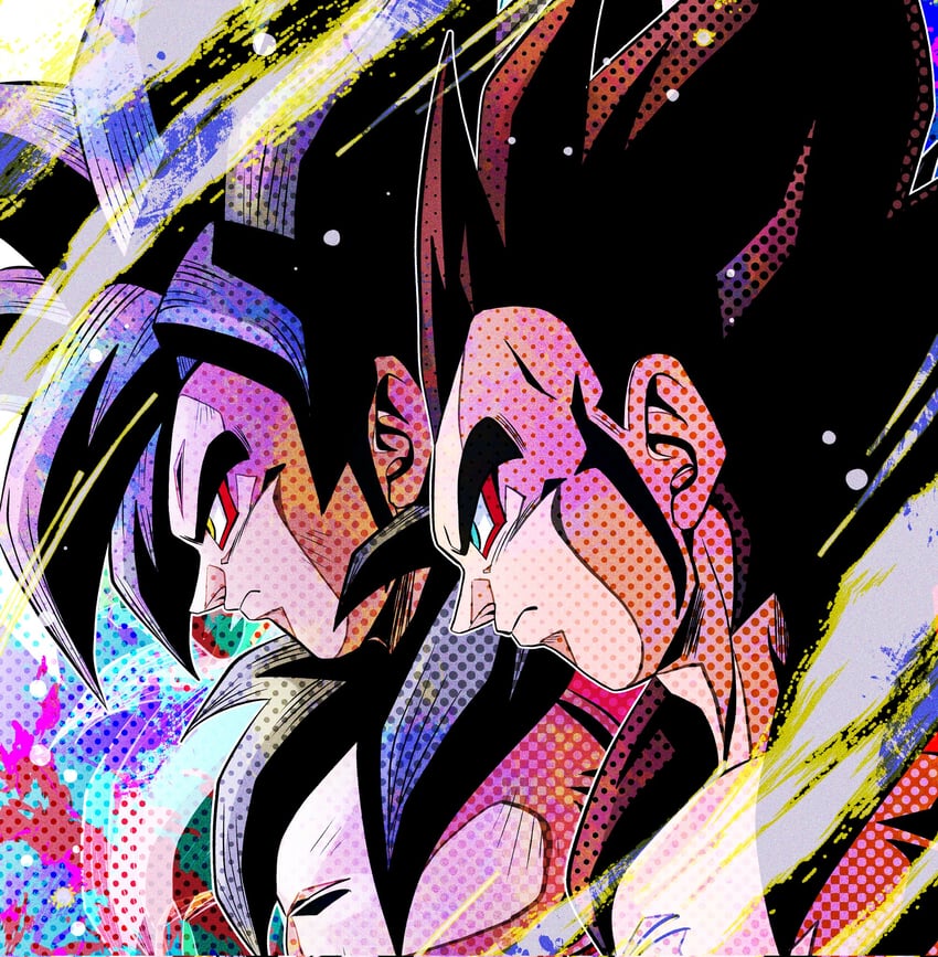 son goku and vegeta (dragon ball and 1 more) drawn by ushi_(akabec0)