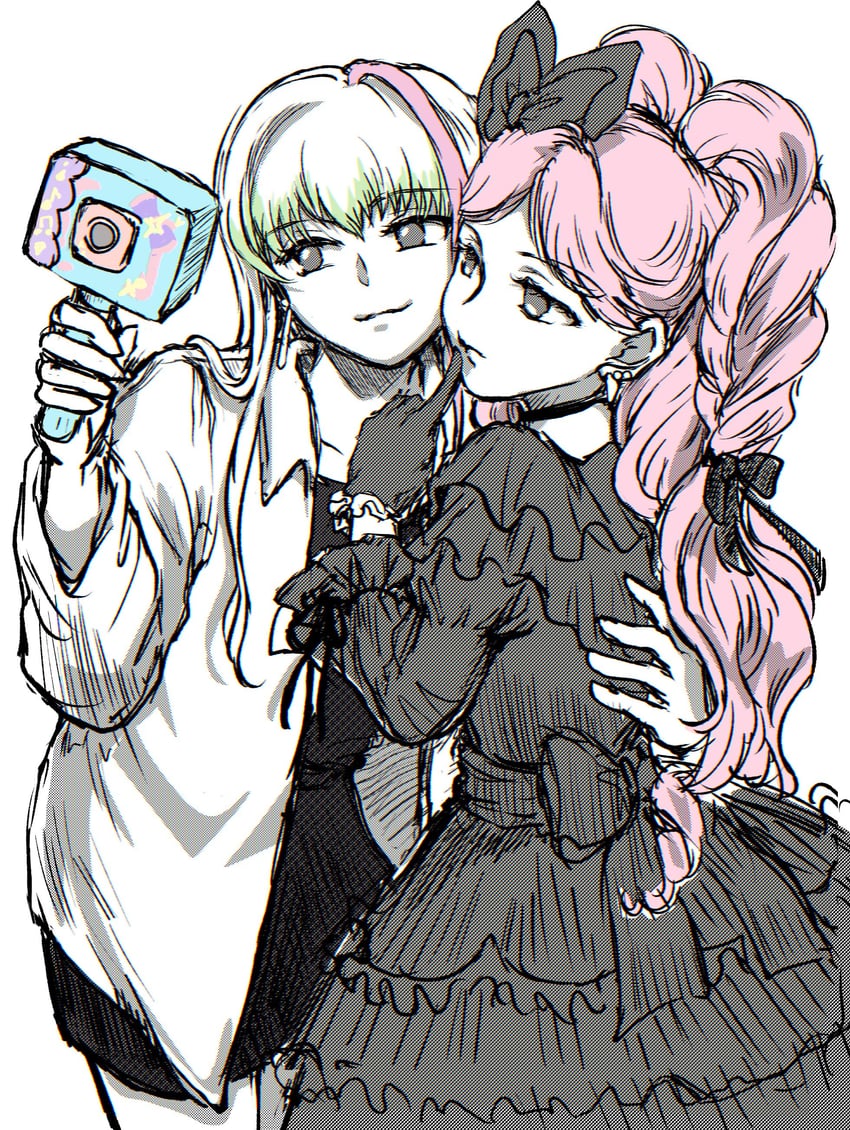 cure zukyuun and cure kiss (precure and 1 more) drawn by amitukichi