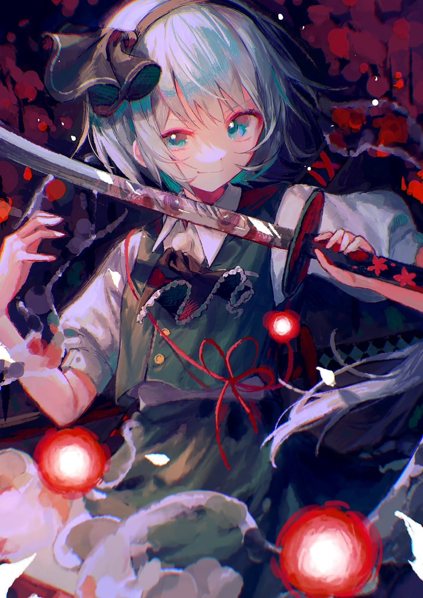 hakurei reimu and konpaku youmu (touhou) drawn by ruu_poppo