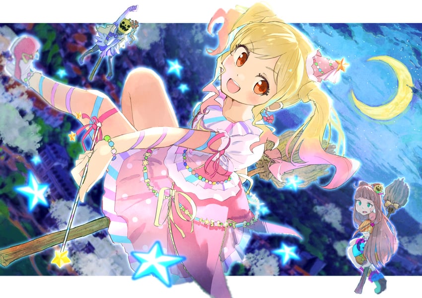 nijino yume, saotome ako, and kasumi mahiru (aikatsu! and 1 more) drawn by moku_hachi