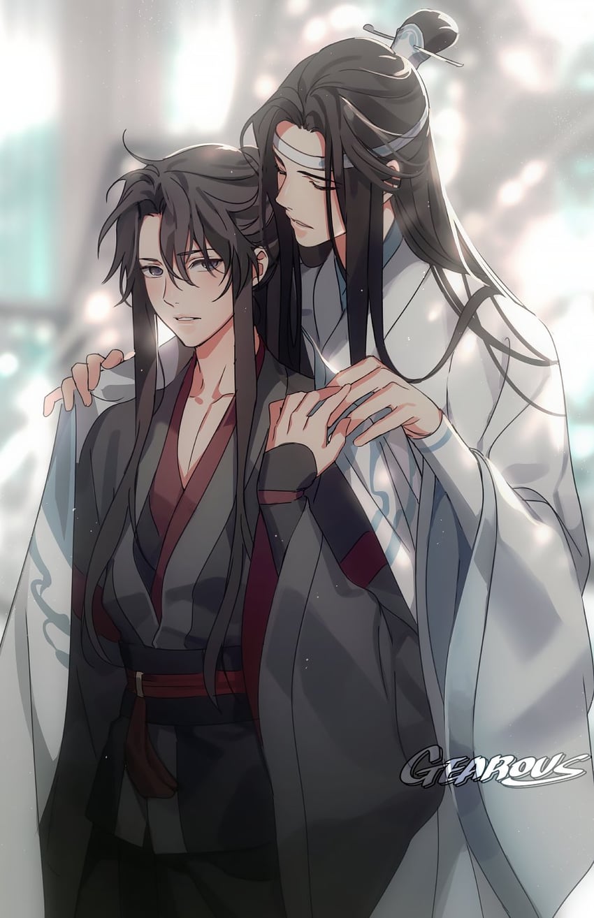 wei wuxian and lan wangji (modao zushi) drawn by gearous