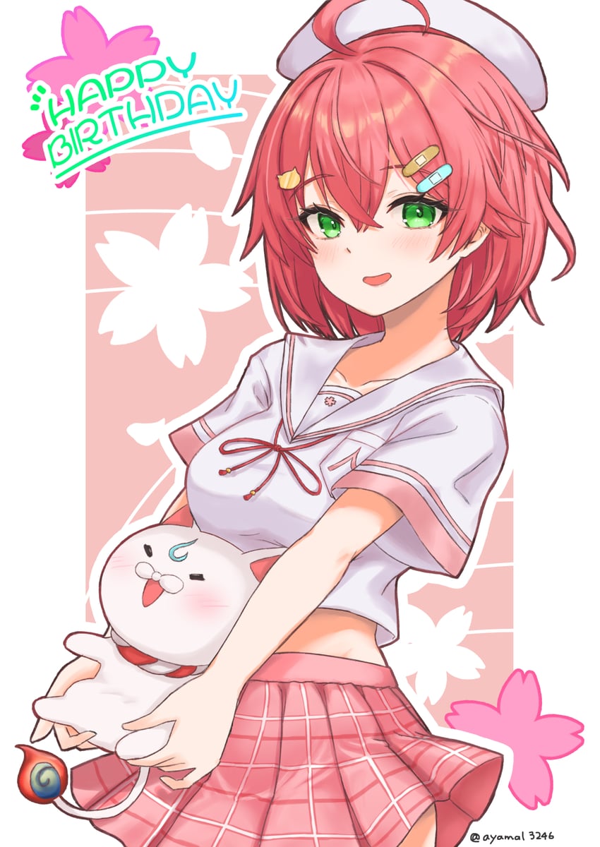 sakura miko and 35p (hololive) drawn by ayamal_(mainichi_ryokucha)