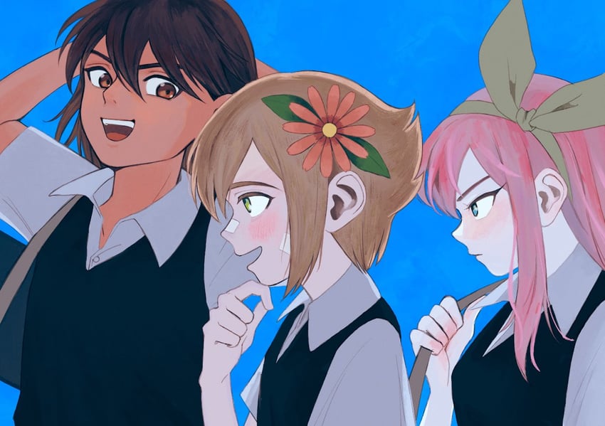 sunny, basil, aubrey, and kel (omori) drawn by msdnno_kabe