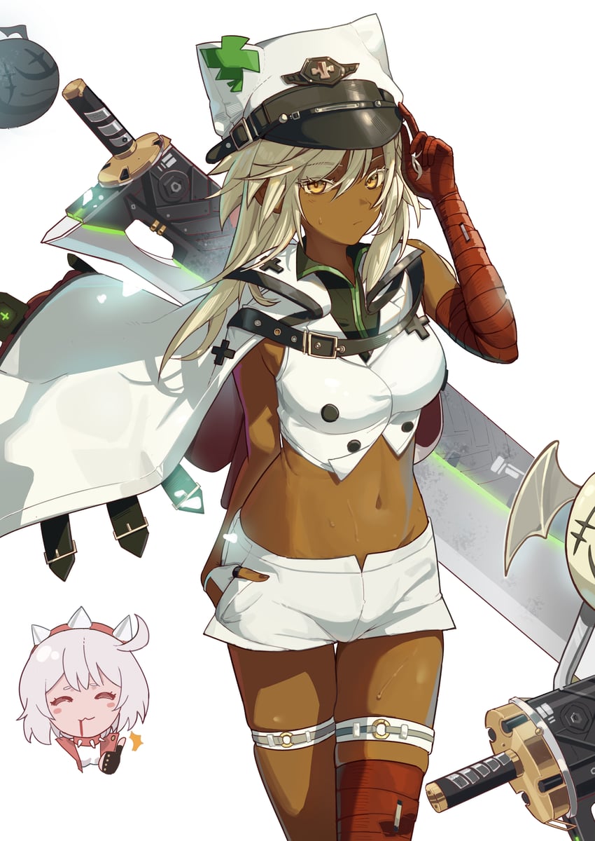 ramlethal valentine and elphelt valentine (guilty gear and 1 more) drawn by renjian_renjian