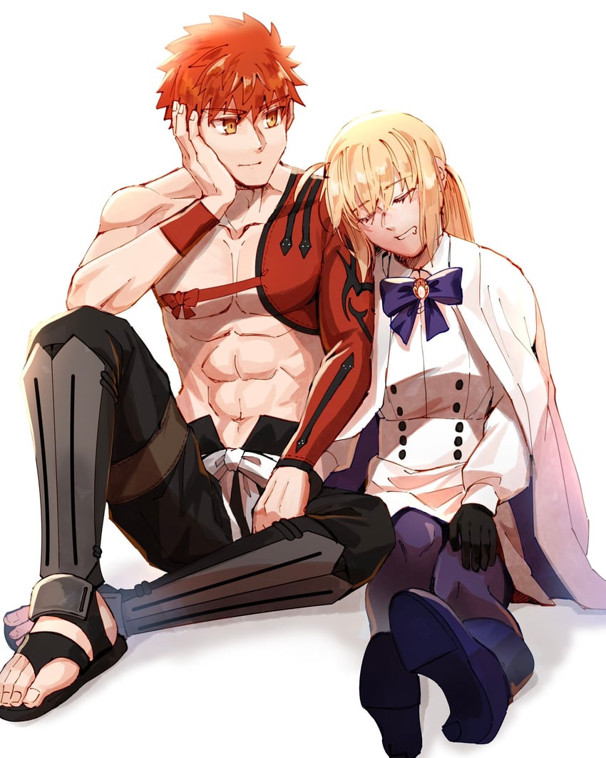 artoria pendragon, emiya shirou, artoria caster, and senji muramasa (fate and 1 more) drawn by yamano_udumi