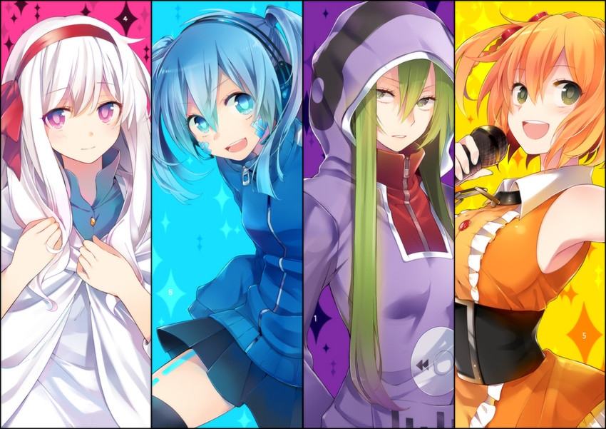 kozakura marry, kido tsubomi, ene, and kisaragi momo (kagerou project) drawn by ocha_(hutuumikan)