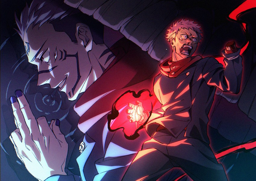 itadori yuuji and ryoumen sukuna (jujutsu kaisen) drawn by kayoko_(panchlora)