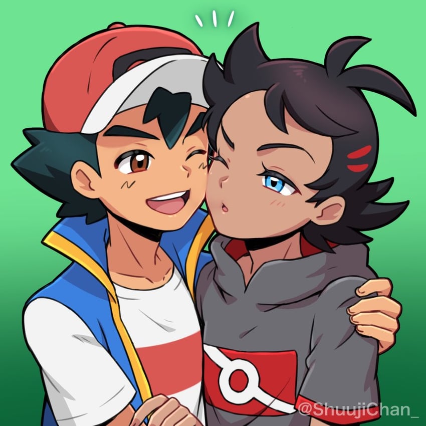 ash ketchum and goh (pokemon and 1 more) drawn by sara_bon