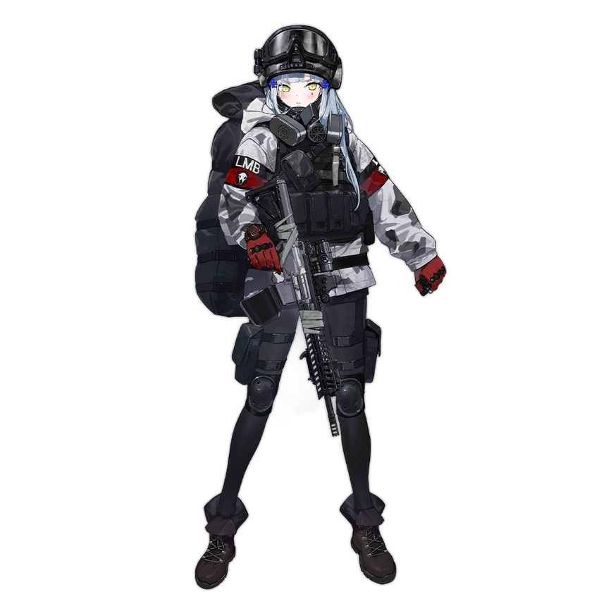 hk416 and last man battalion (girls' frontline and 1 more) drawn by gyaku_tsubasa