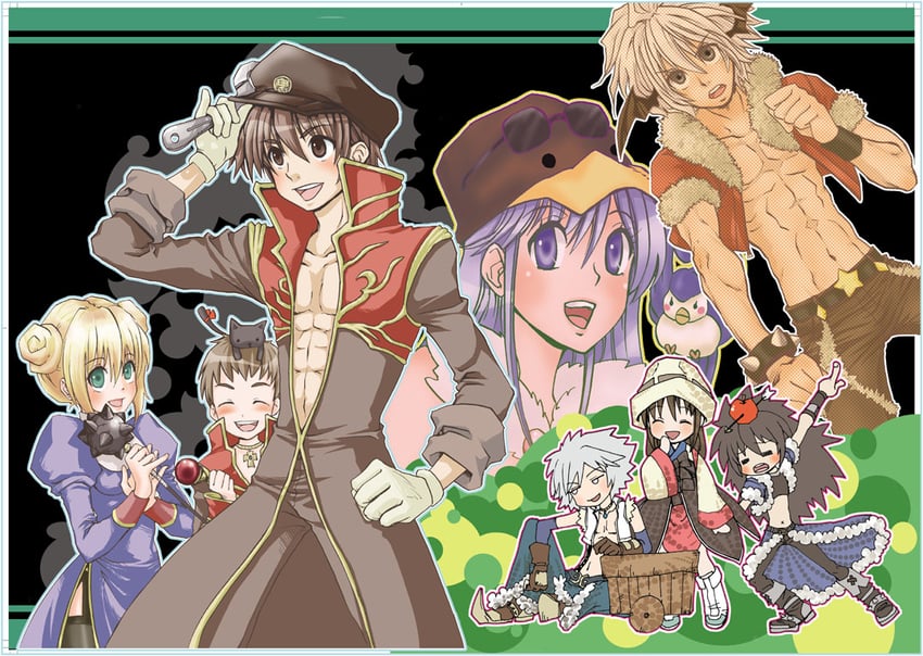 priest, alchemist, whitesmith, stalker, rogue, and 2 more (ragnarok online) drawn by john_(strike-shank)