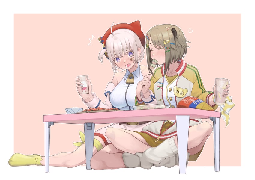 konan mia and ooshiro mashiro (nanashi inc. and 2 more) drawn by kazu_no_reason