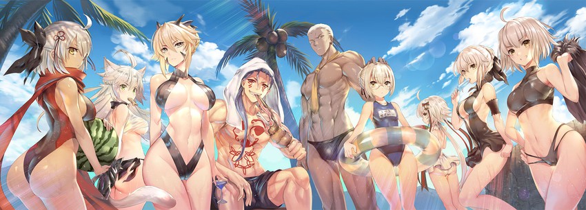 artoria pendragon, jeanne d'arc alter, okita souji, saber alter, cu chulainn, and 7 more (fate and 1 more) drawn by teddypocky