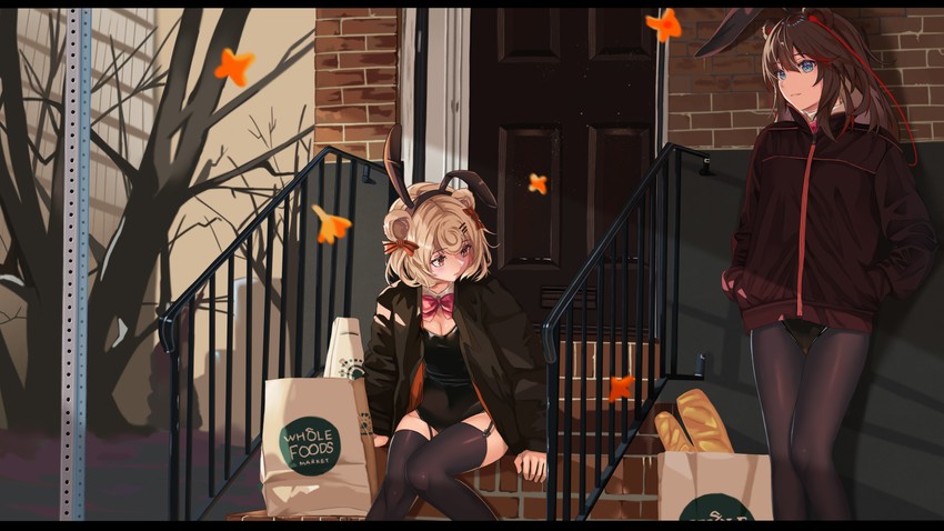 zima and gummy (arknights and 1 more) drawn by auguste