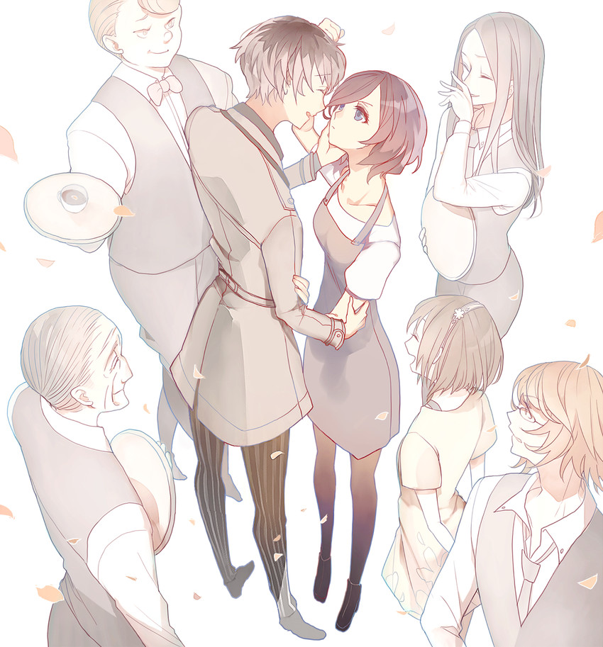 kaneki ken, kirishima touka, sasaki haise, fueguchi hinami, nishio nishiki, and 3 more (tokyo ghoul and 1 more) drawn by ayatoki-1