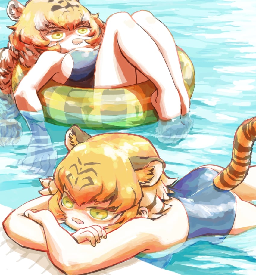 siberian tiger and tiger (kemono friends) drawn by bara_bara_(pop_pop)