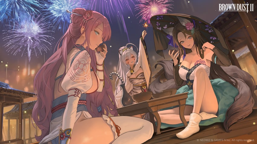 sylvia, yuri, and dalvi (brown dust and 1 more) drawn by bangsom