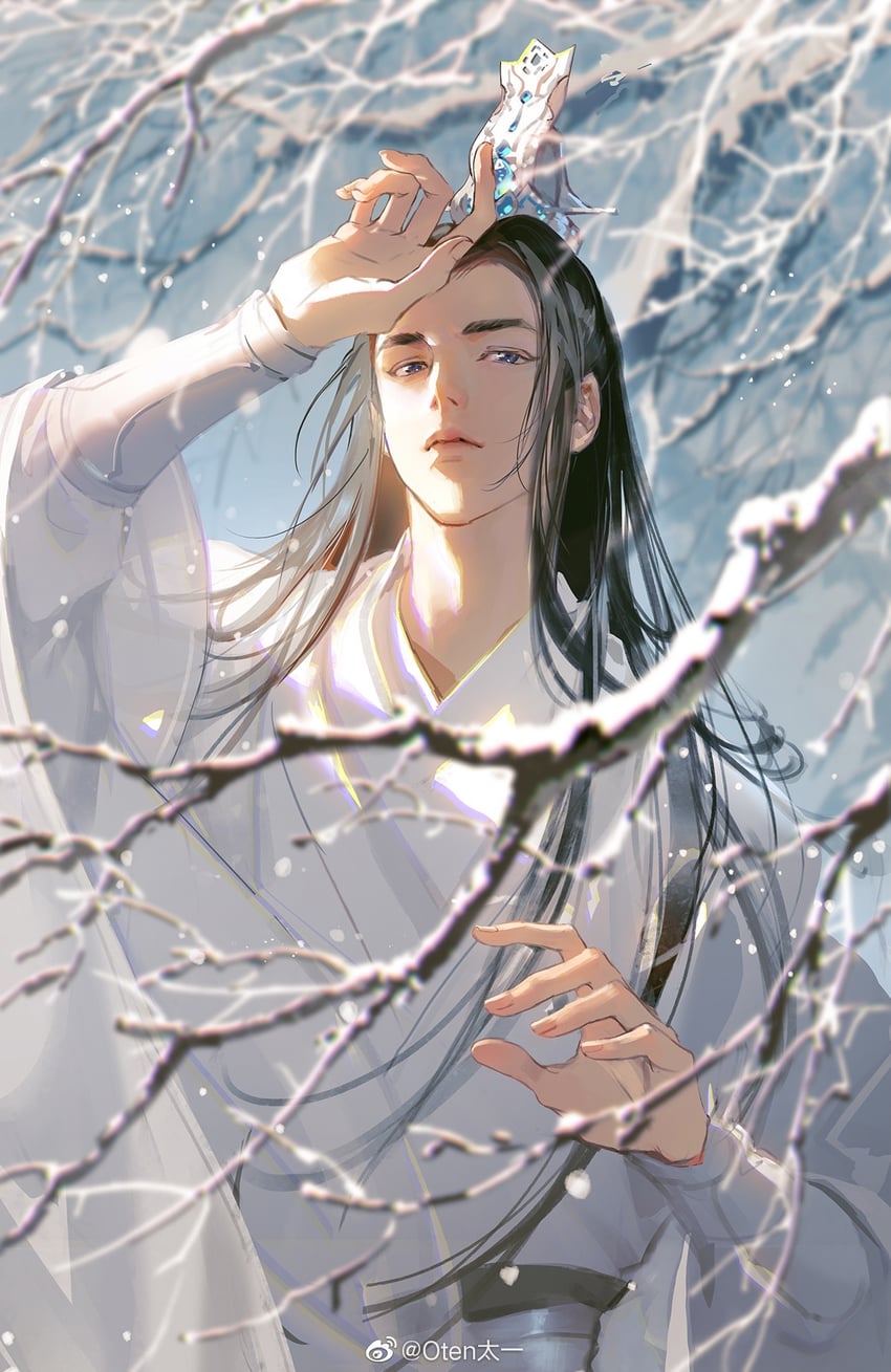 chu wanning (erha he tadebai mao shizun) drawn by oten