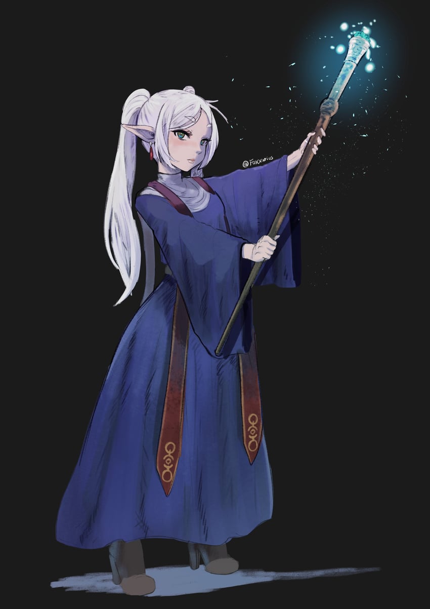 frieren and raya lucaria sorcerer (sousou no frieren and 1 more) drawn by foxxarius