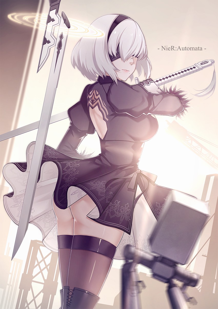 2b and pod (nier and 1 more) drawn by ayan