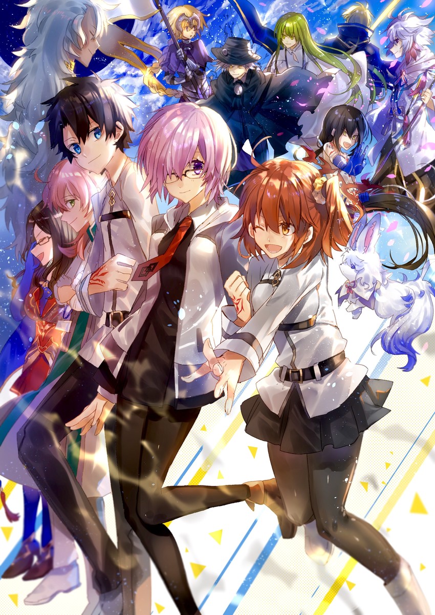 mash kyrielight, fujimaru ritsuka, jeanne d'arc, fou, leonardo da vinci, and 7 more (fate and 4 more) drawn by tsugutoku