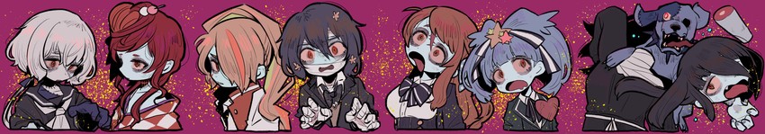 konno junko, minamoto sakura, mizuno ai, nikaidou saki, hoshikawa lily, and 3 more (zombie land saga) drawn by nuime