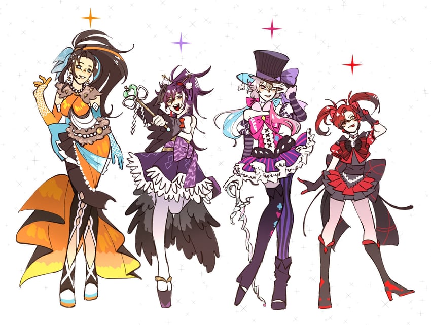 gavis bettel, machina x flayon, banzoin hakka, and josuiji shinri (holostars and 1 more) drawn by rupin_02