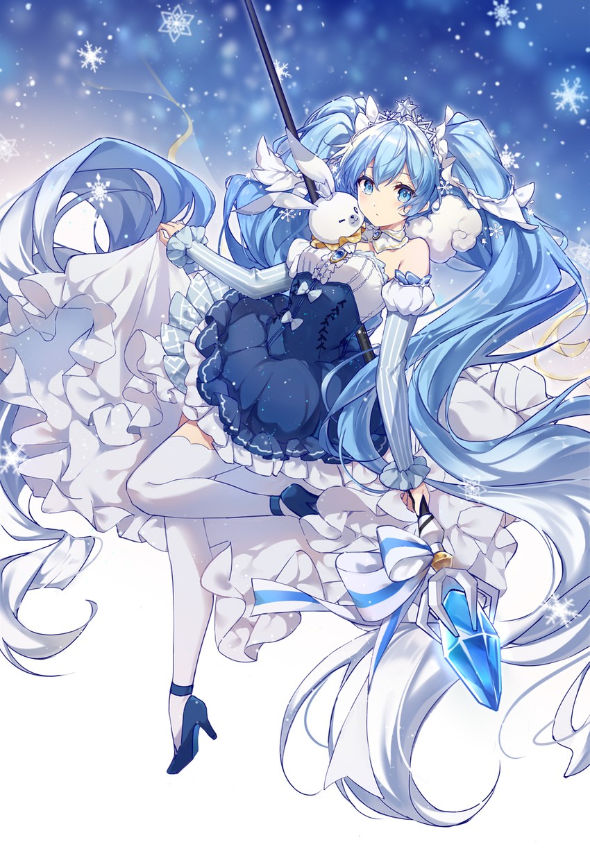 hatsune miku, yuki miku, and rabbit yukine (vocaloid) drawn by zhong_chai