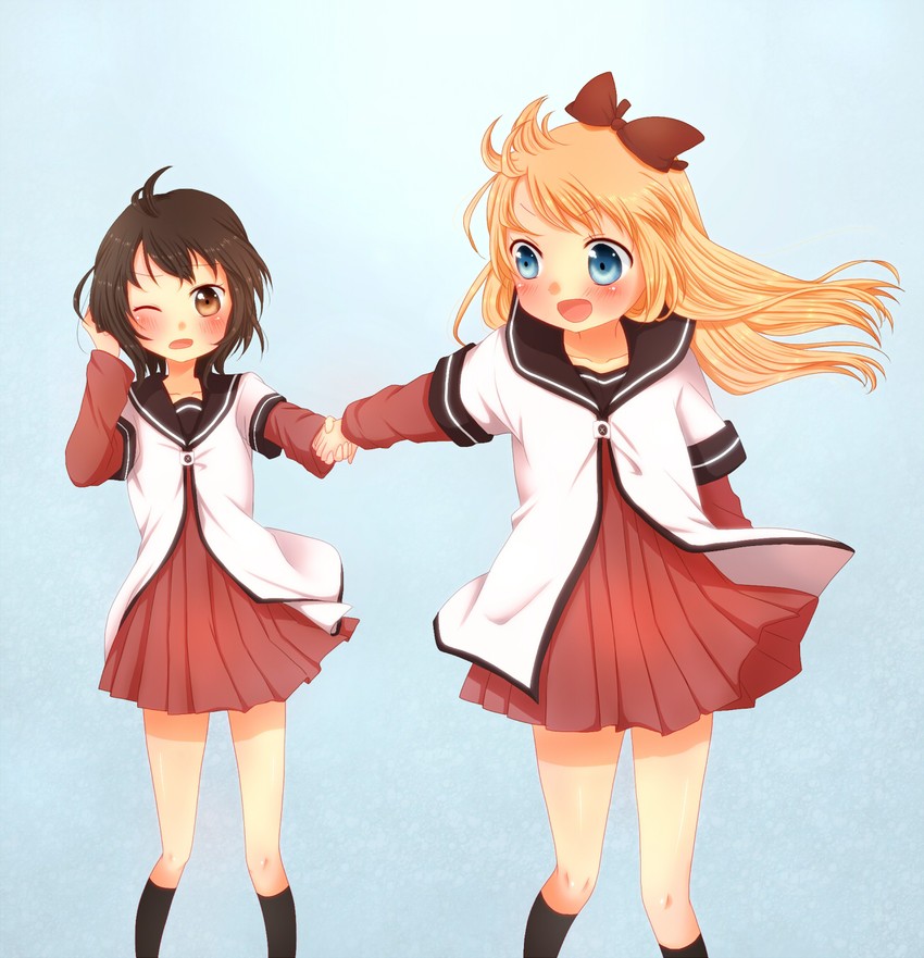 toshinou kyouko and funami yui (yuruyuri) drawn by sa_ioio