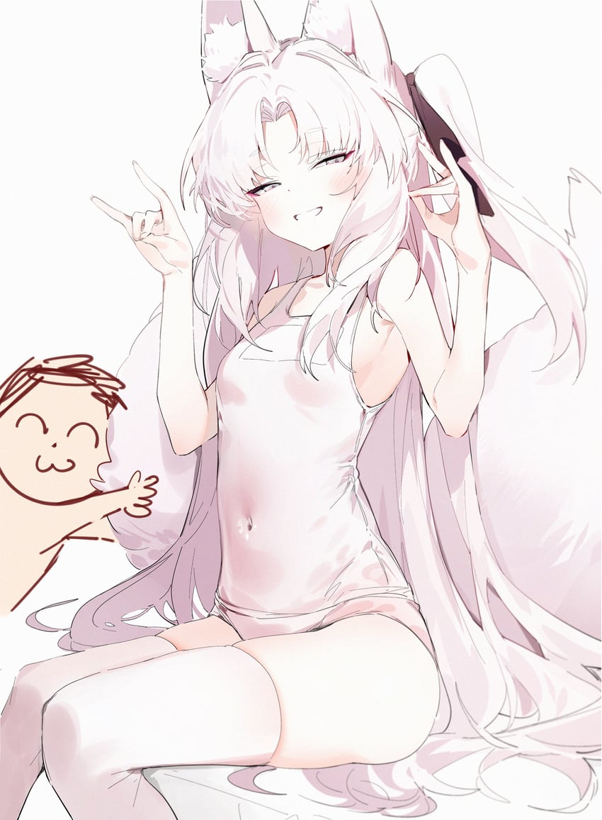 sensei, doodle sensei, and kuzunoha (blue archive) drawn by silver_(chenwen)