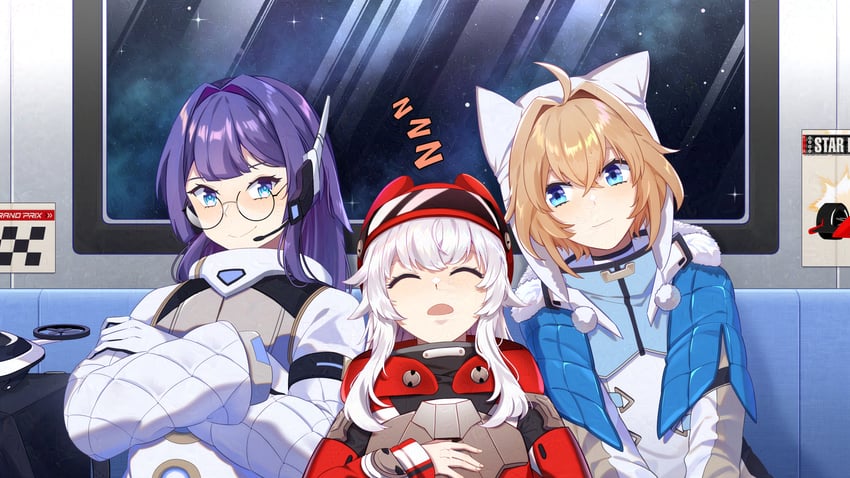 clara, pela, and lynx landau (honkai and 1 more) drawn by color-les