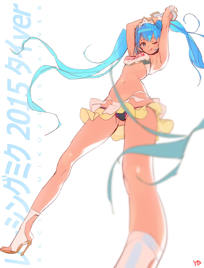hatsune miku and racing miku (vocaloid and 2 more) drawn by yd_(orange_maru)