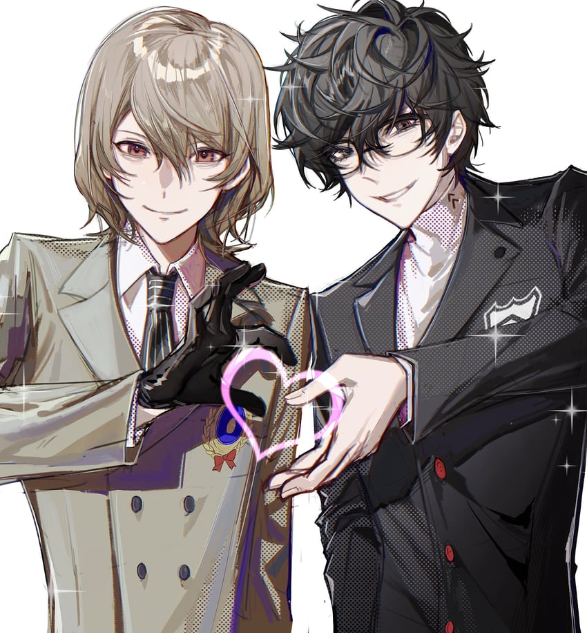 amamiya ren and akechi gorou (persona and 1 more) drawn by baobing