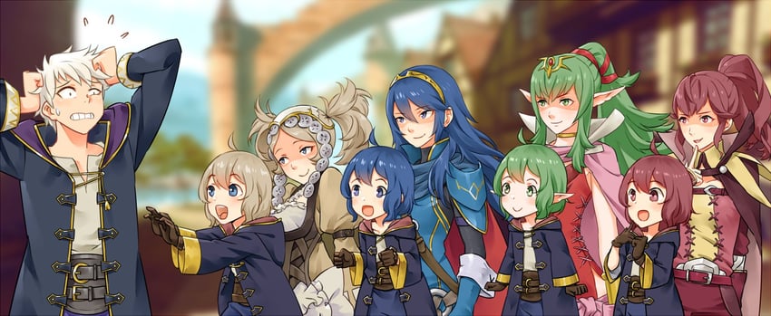 lucina, male robin, tiki, anna, female morgan, and 1 more (fire emblem and 1 more) drawn by igni_tion