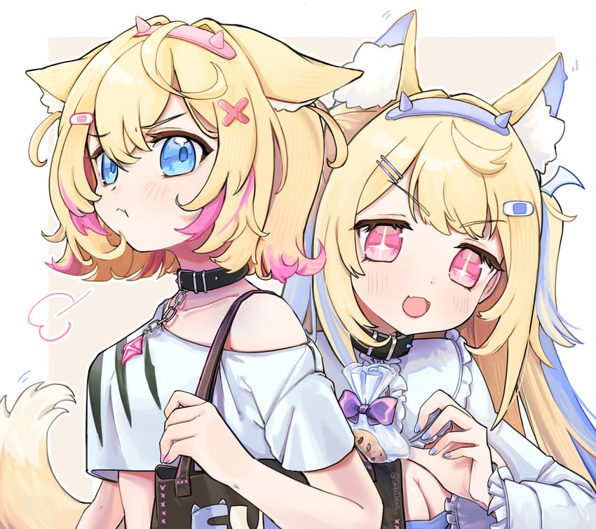 fuwawa abyssgard and mococo abyssgard (hololive and 1 more) drawn by shibedraws